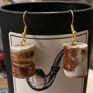 Beautuful Caribbean Calcite stone earrings newly artisan made natural stones